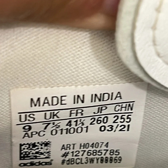 Adidas Stan Smith white plaid sneakers Studio London size 9 tennis shoes - Picture 13 of 16